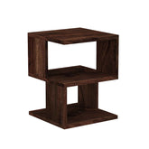 Revista Solid Sheesham Wood Side End Table (Walnut Finish)